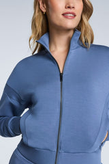 Spanx Air Essentials Track Jacket in Grey Blue