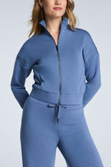 Spanx Air Essentials Track Jacket in Grey Blue