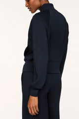 Spanx Airessentials Pintuck Track Jacket in Very Black