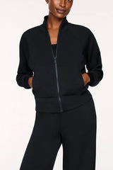 Spanx Airessentials Pintuck Track Jacket in Very Black