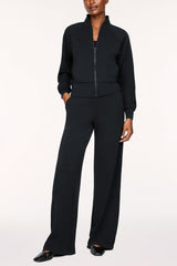 Spanx Airessentials Pintuck Track Jacket in Very Black