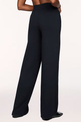 Spanx Airessentials Pintuck Wide Leg Pant in Very Black