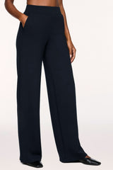 Spanx Airessentials Pintuck Wide Leg Pant in Very Black