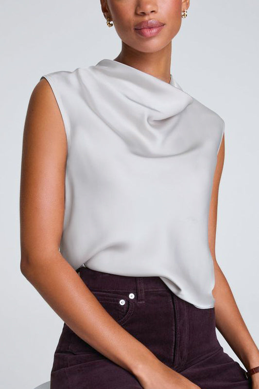 Spanx Sleeveless Cowl Neck Top in Birch - Viva Diva Boutique
