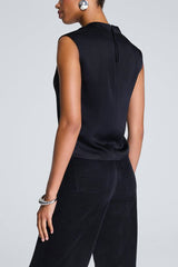 Spanx Sleeveless Cowl Neck Top in Classic Black - Viva Diva Boutique