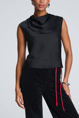 Spanx Sleeveless Cowl Neck Top in Classic Black - Viva Diva Boutique