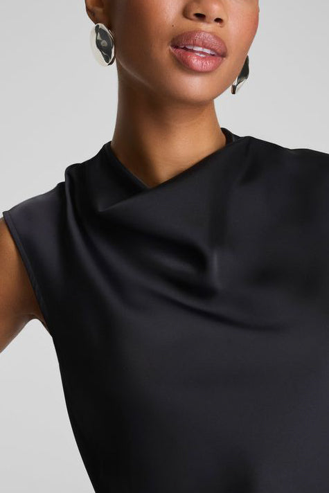 Spanx Sleeveless Cowl Neck Top in Classic Black - Viva Diva Boutique