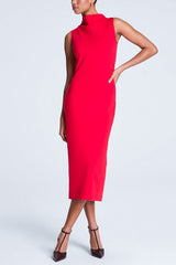 Spanx Sleeveless T-Neck Midi Dress in Red - Viva Diva Boutique