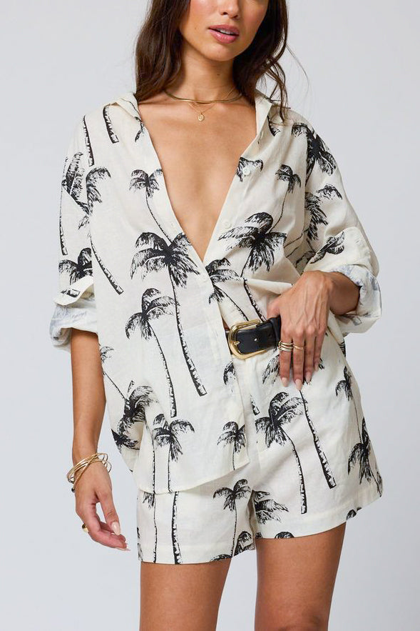 Stillwater Linen Favorite Shirt in Palm Grove - Viva Diva Boutique