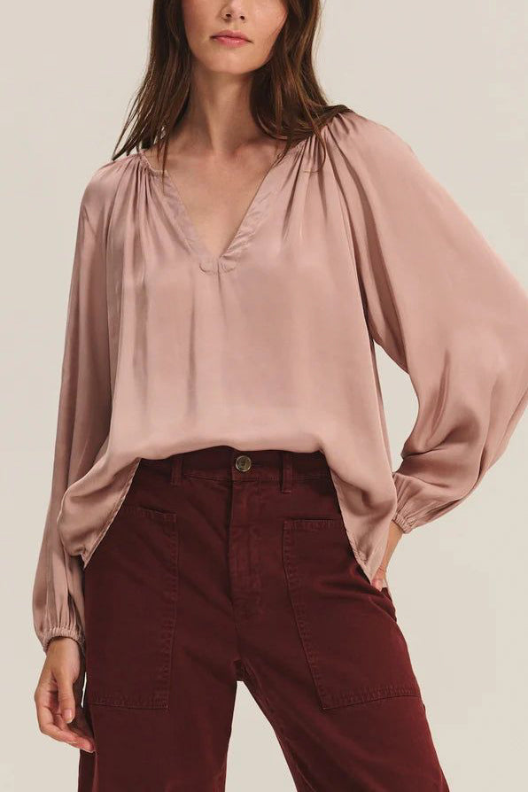 Velvet Lyla Blouse in Rose Gold