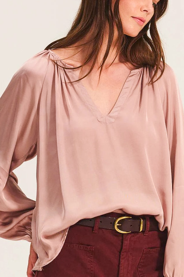 Velvet Lyla Blouse in Rose Gold