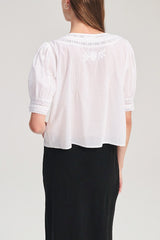 Velvet Mavis Top in White - Viva Diva Boutique