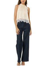 YFB Celeste Lace Top in Chalk