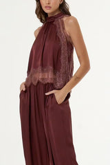 YFB Celeste Lace Top in Sepia