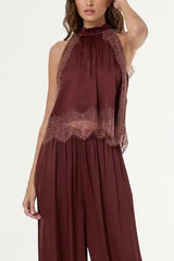 YFB Celeste Lace Top in Sepia
