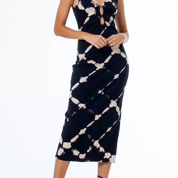 chinese dress ladies Women's Flossie Maxi Skirt in Silver Black Ombre by Yfb main image 0