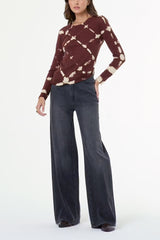 YFB Nell Knit Crew Neck in Sepia Shibori Wash