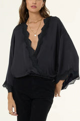 YFB Tia Lace top in Black