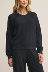 Z Supply All Around Sweatshirt in Black - Viva Diva Boutique