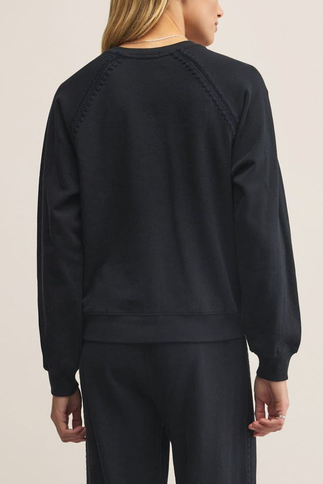 Z Supply All Around Sweatshirt in Black - Viva Diva Boutique