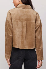 Z Supply All Day Cropped Suede Jacket in Light Sand