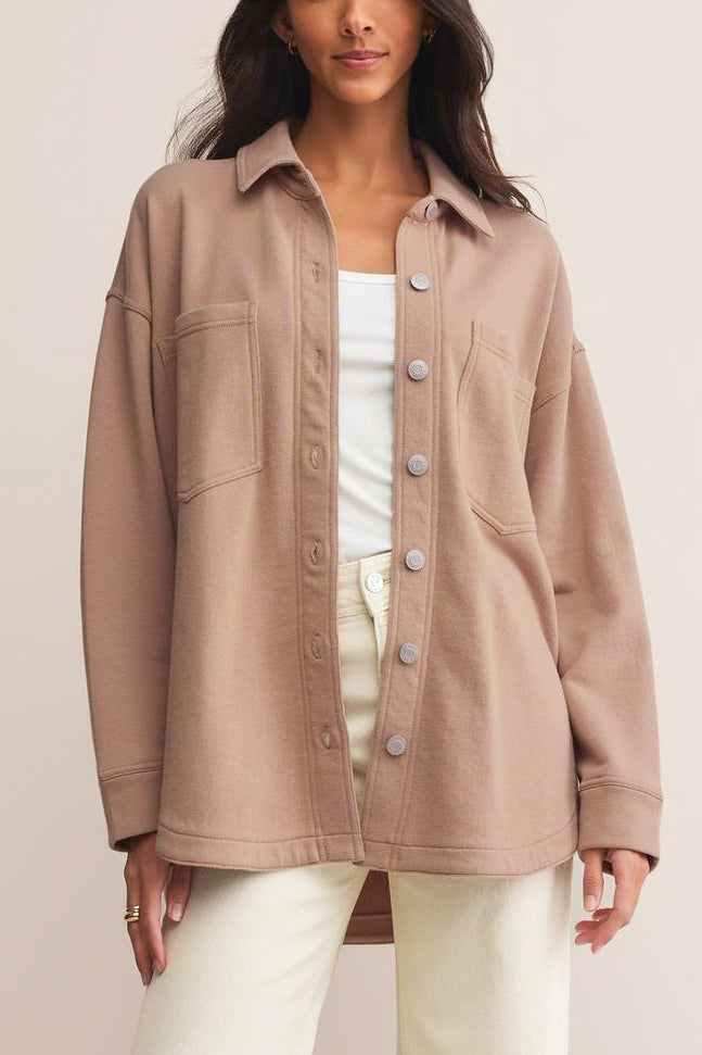 Z Supply All Day Knit Jacket in Iced Coffee - Viva Diva Boutique
