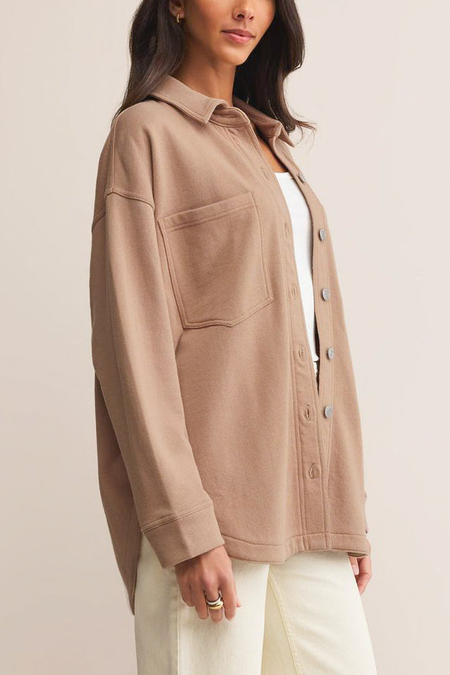 Z Supply All Day Knit Jacket in Iced Coffee - Viva Diva Boutique