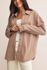 Z Supply All Day Knit Jacket in Iced Coffee - Viva Diva Boutique
