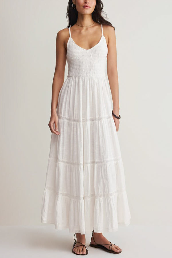white eyelet midi dress Z Supply Behati Eyelet Midi Dress in White– Viva Diva Boutique