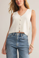 Z Supply Bryce Sweater Vest in Crystal - Viva Diva Boutique