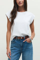 Z Supply Camino Jersey Top in White - Viva Diva Boutique