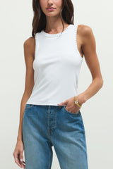 Z Supply Clarke Rib Tank in White - Viva Diva Boutique