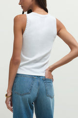 Z Supply Clarke Rib Tank in White - Viva Diva Boutique