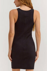 Z Supply Delfa Rib Mini Dress in Black - Viva Diva Boutique