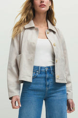 Z Supply Dillion Suede Jacket in Crystal