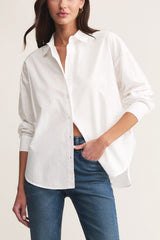 Z Supply Elevated Poplin Shirt in White - Viva Diva Boutique