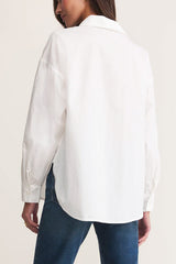 Z Supply Elevated Poplin Shirt in White - Viva Diva Boutique