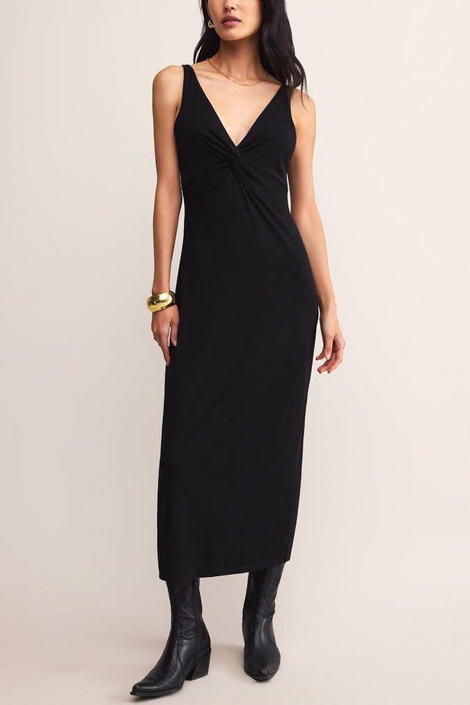Z Supply Eleve Midi Dress in Black - Viva Diva Boutique