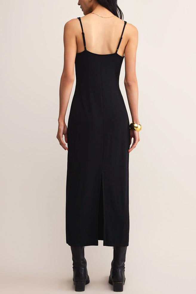 Z Supply Eleve Midi Dress in Black - Viva Diva Boutique