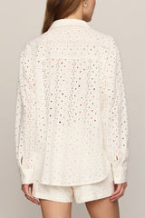 Z Supply Elise Knit Eyelet Button Up in White