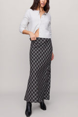 Z Supply Europa Plaid Skirt in Ash Black
