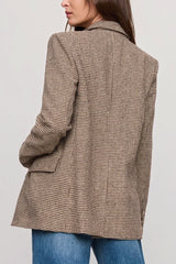 Z Supply Evan Check Blazer in Dark Chocolate
