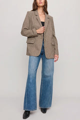 Z Supply Evan Check Blazer in Dark Chocolate
