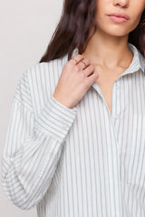 Z Supply Favorite Striped Button Up in White