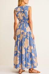 Z Supply Malene Bloom Floral Maxi Dress in Lake Blue - Viva Diva Boutique