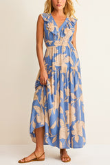 Z Supply Malene Bloom Floral Maxi Dress in Lake Blue - Viva Diva Boutique