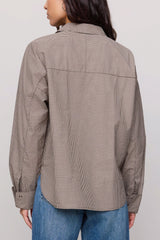 Z Supply On Duty Gingham Button Up in Dark Chocolate