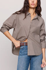 Z Supply On Duty Gingham Button Up in Dark Chocolate