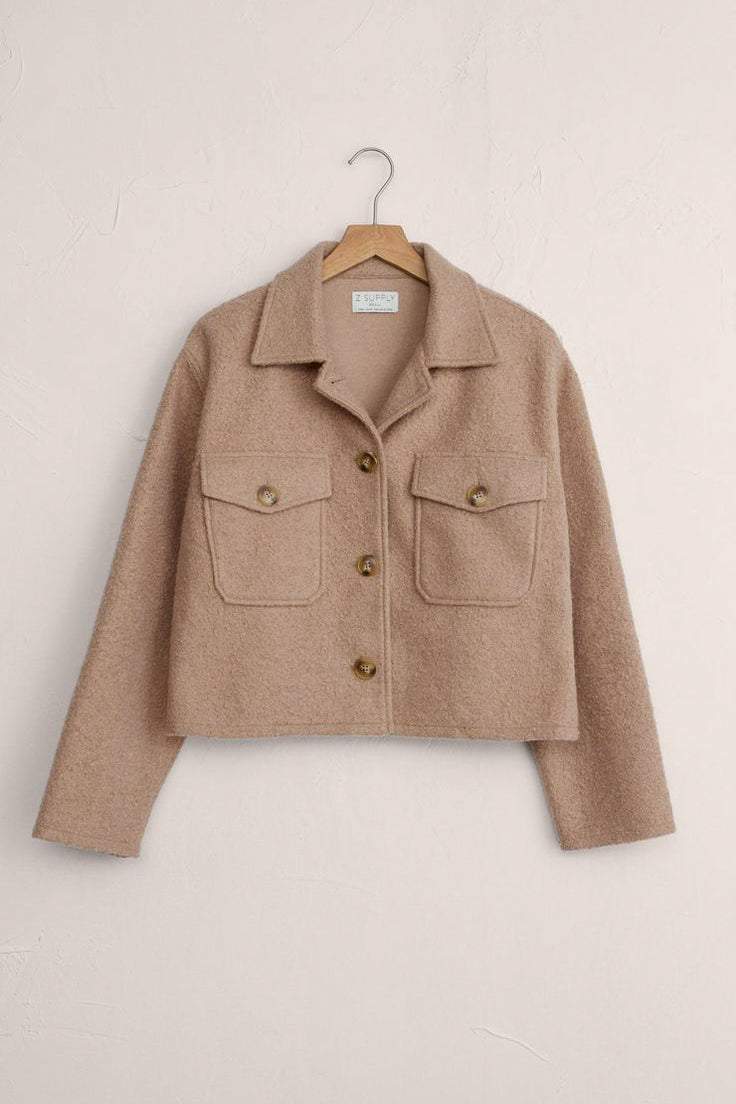 Z Supply Oxford Jacket in Classic Camel - Viva Diva Boutique