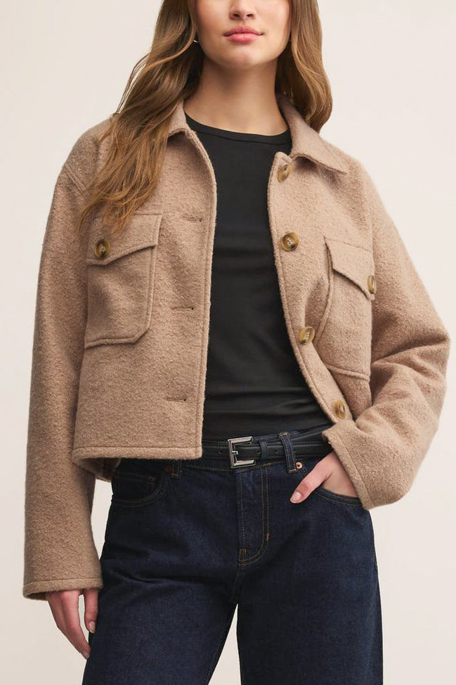 Z Supply Oxford Jacket in Classic Camel - Viva Diva Boutique